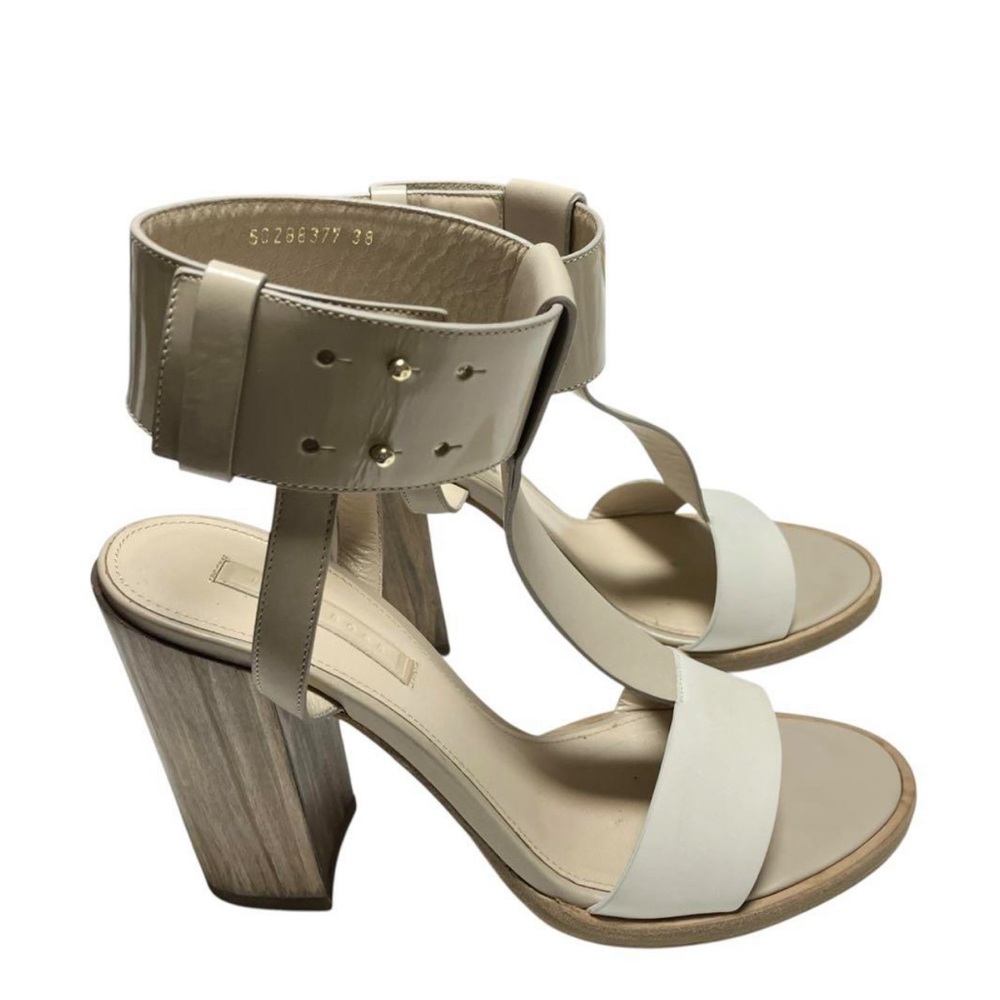 Boss Elegant Beige and White Heeled Sandals